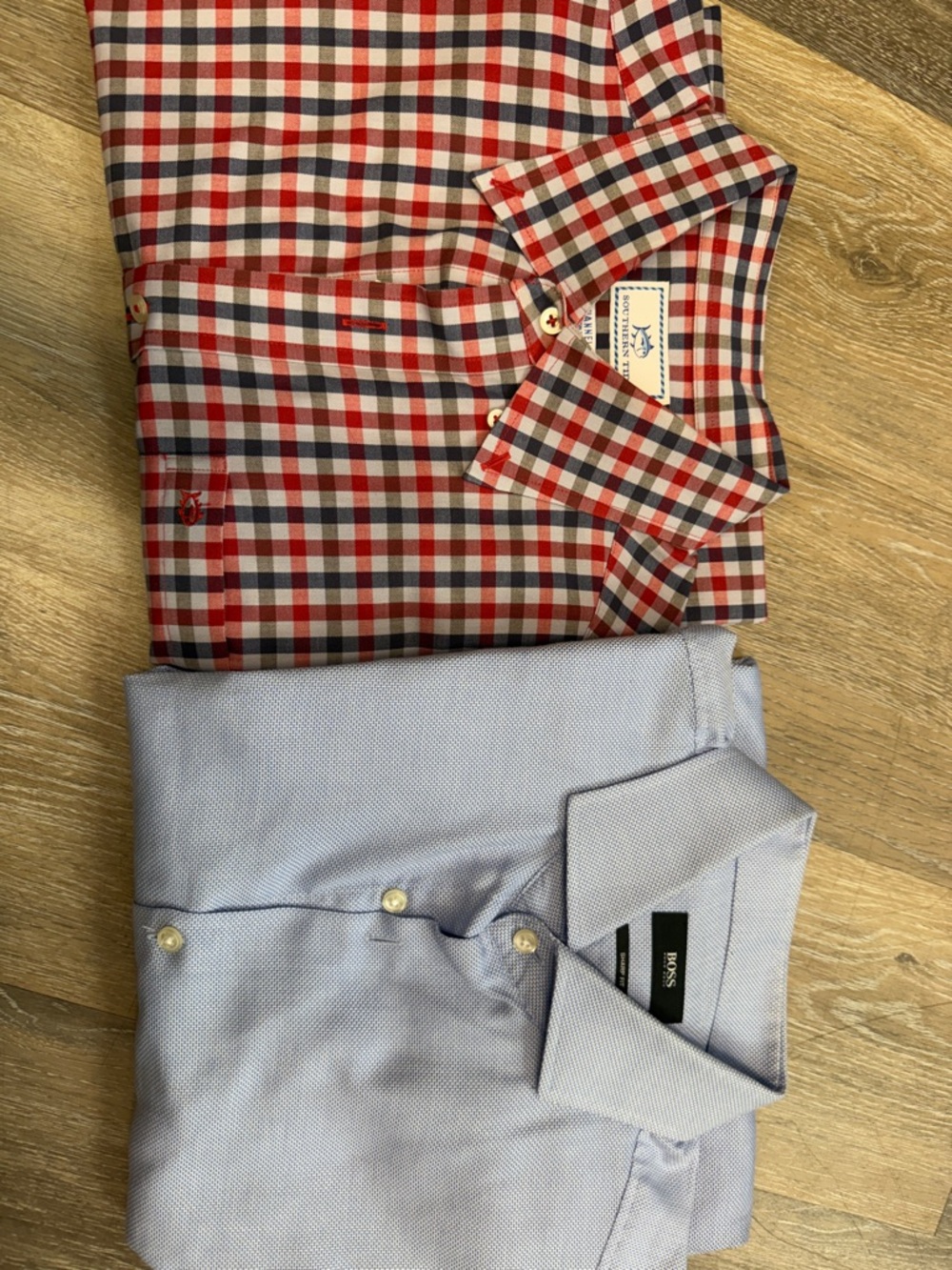 Hugo BOSS & Souther tide Light Button down shirts Mens Medium & 17 34/35